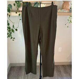 Dana Buchman Olive Green Wool Straight Leg Pants Size 12 Womens Career Trousers